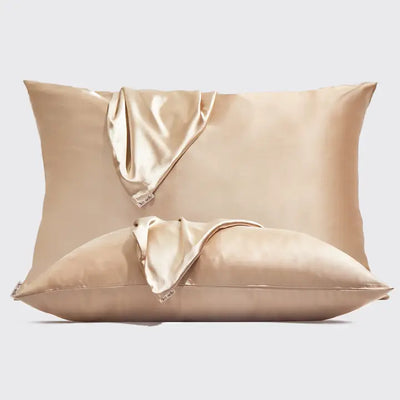 holiday satin pillowcases 2 pc set champagne