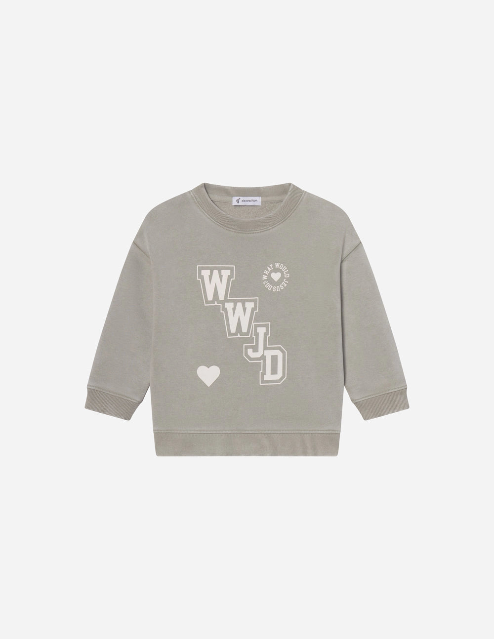 wwjd varsity kids crewneck