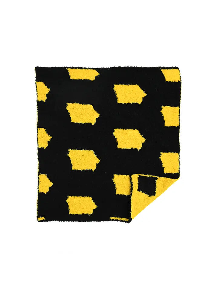 iowa black and gold mini blanket