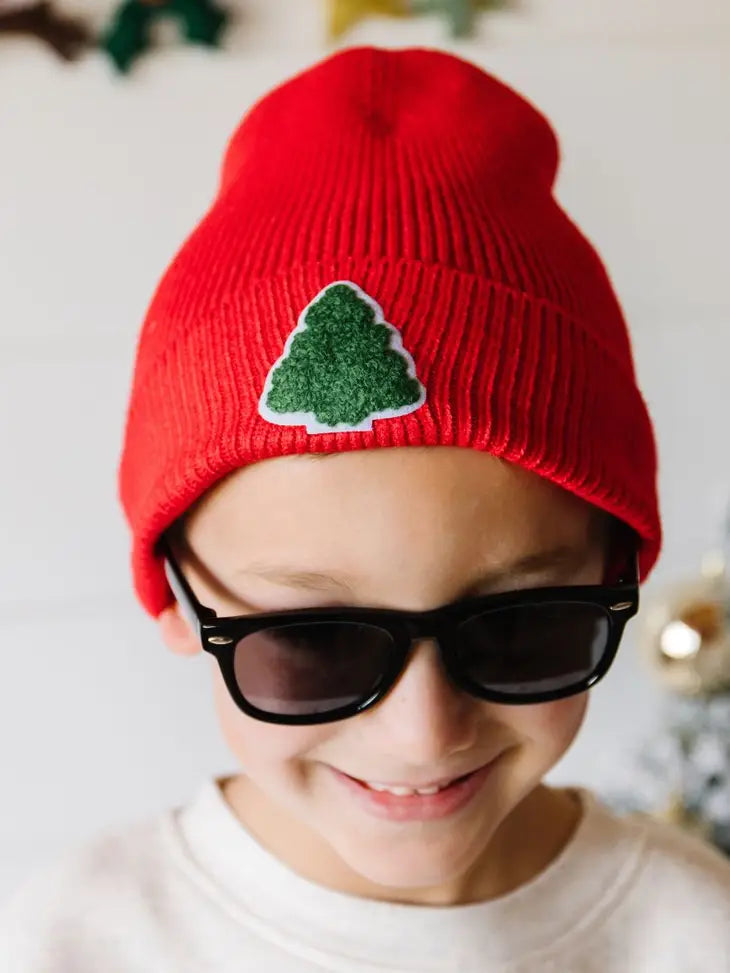 Christmas tree patch beanie