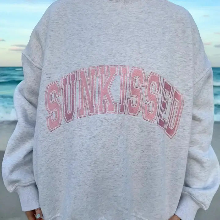 pearl gray sunkissed coconut logo sweatshirt