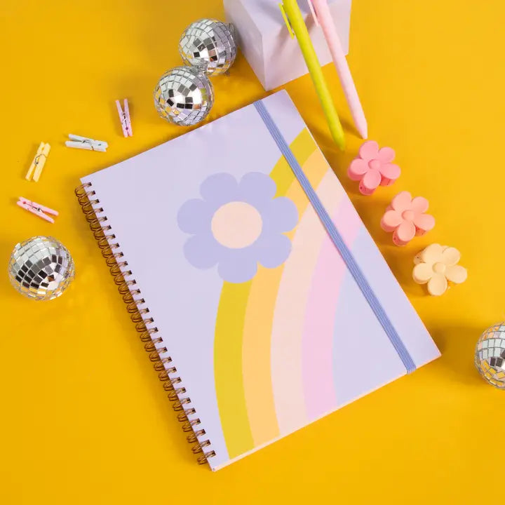 rainbow flower notebook