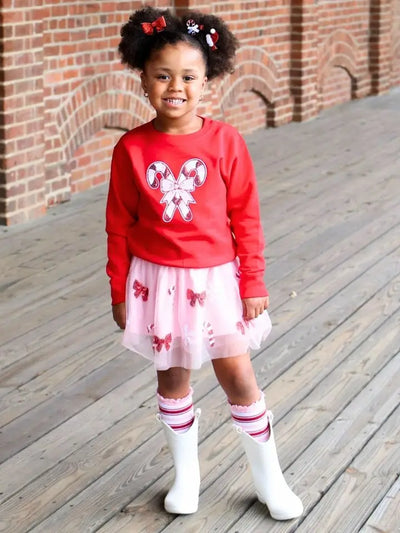 candy cane patch Christmas sweatshirt