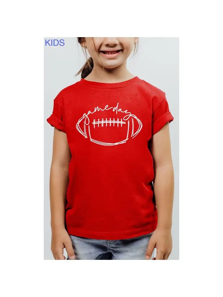 girls red gameday tee