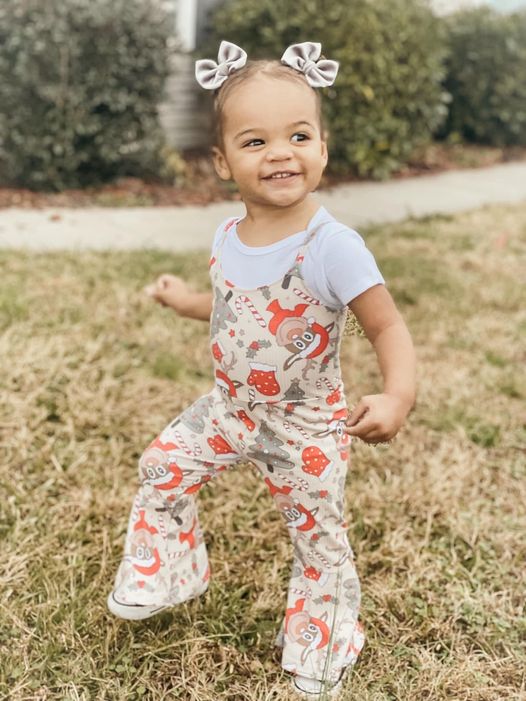 reindeer and candy cane bell jumpsuit