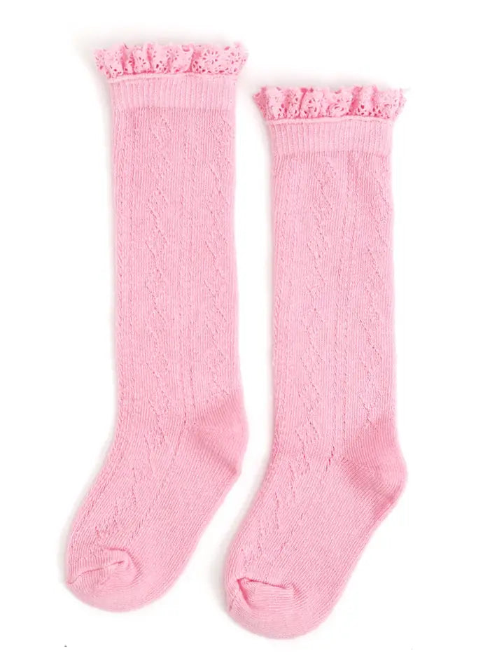 blossom fancy lace top socks