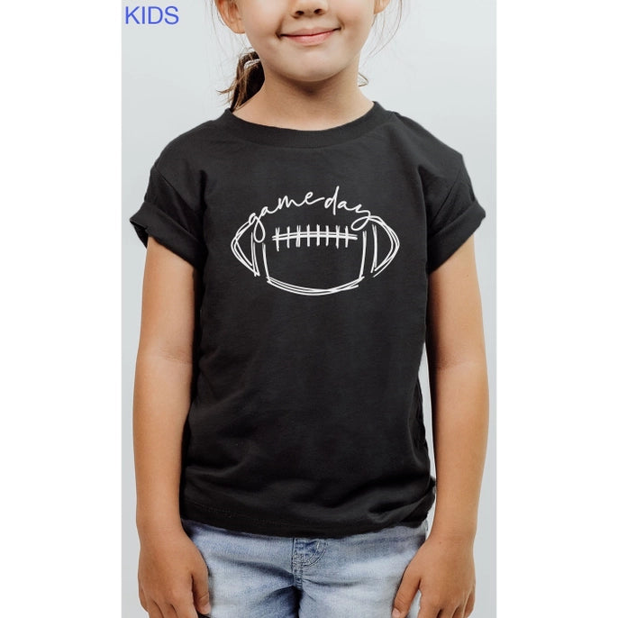 girls black gameday tee