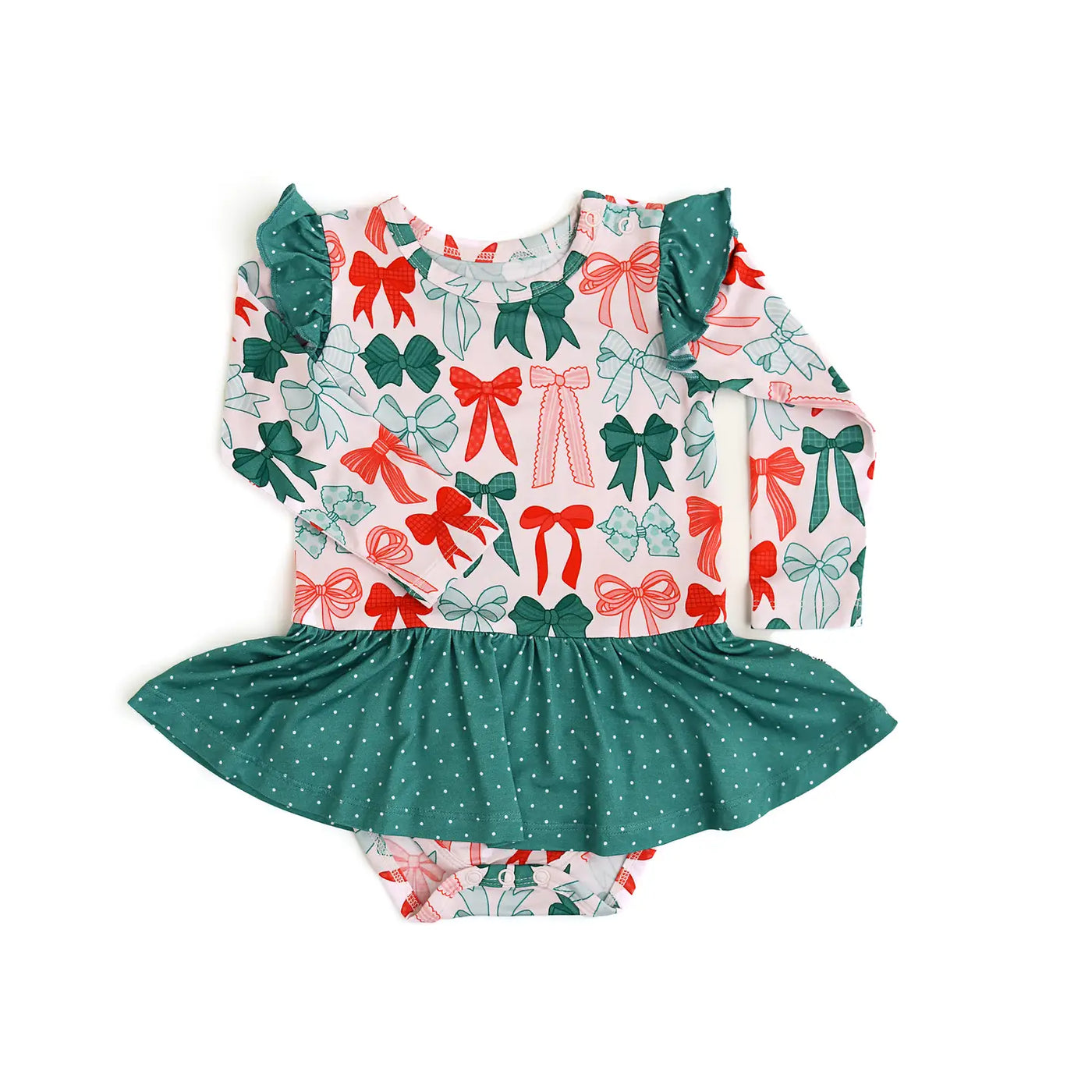 belle bows tutu christmas bamboo dress onesie