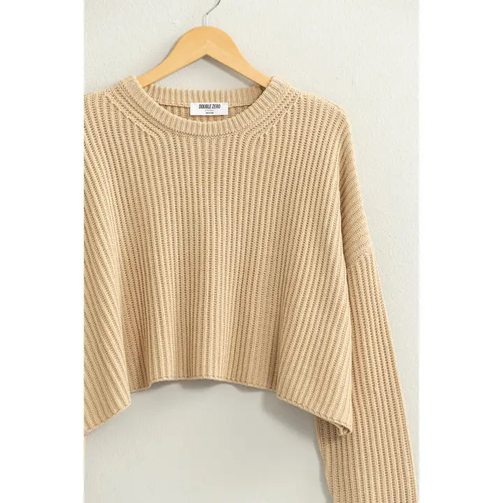 taupe crop sweater