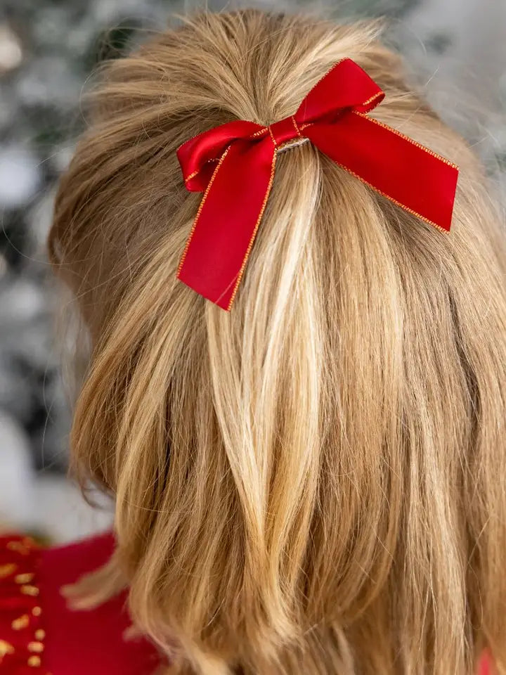 scarlett coquette Chirstmas bow clip