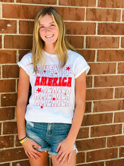 america america america graphic tee