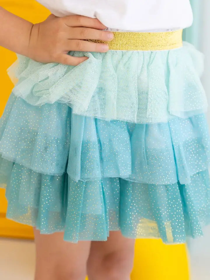 aqua petal tutu skirt