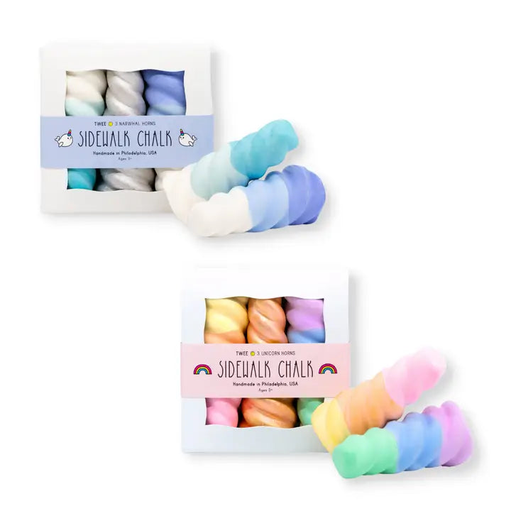 unicorn and narwhal horn sidewalk chalk