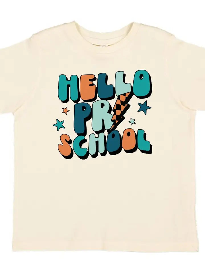 hello preschool short sleeve tee