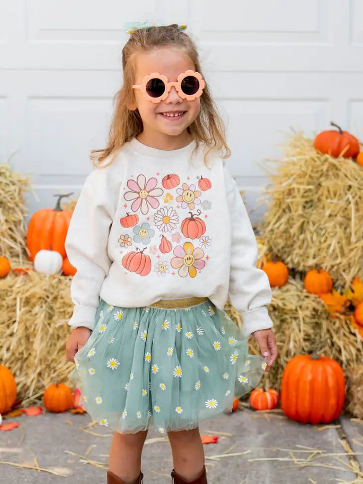 pumpkin daisy doodle sweatshirt
