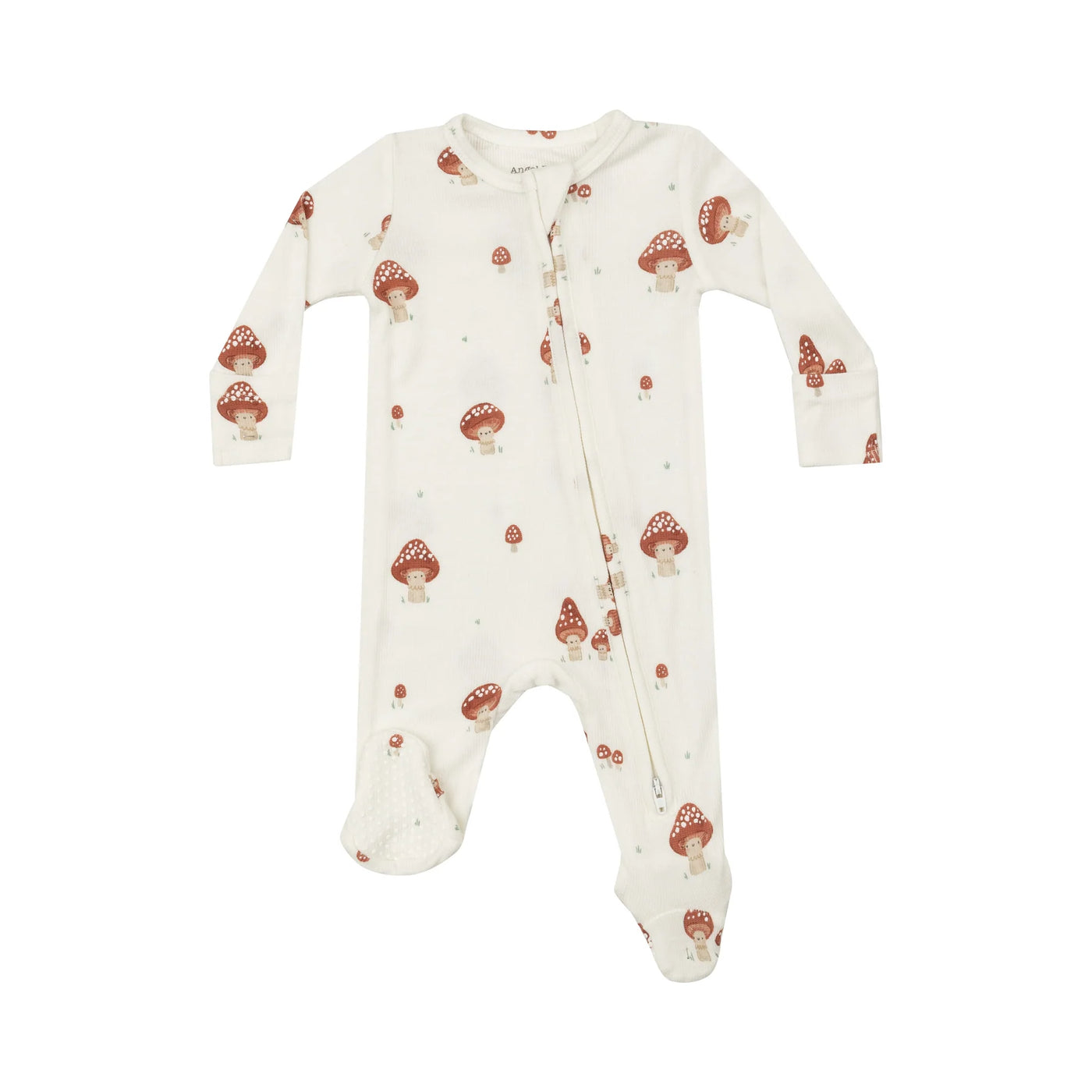 mushrooms 2 way zipper footie