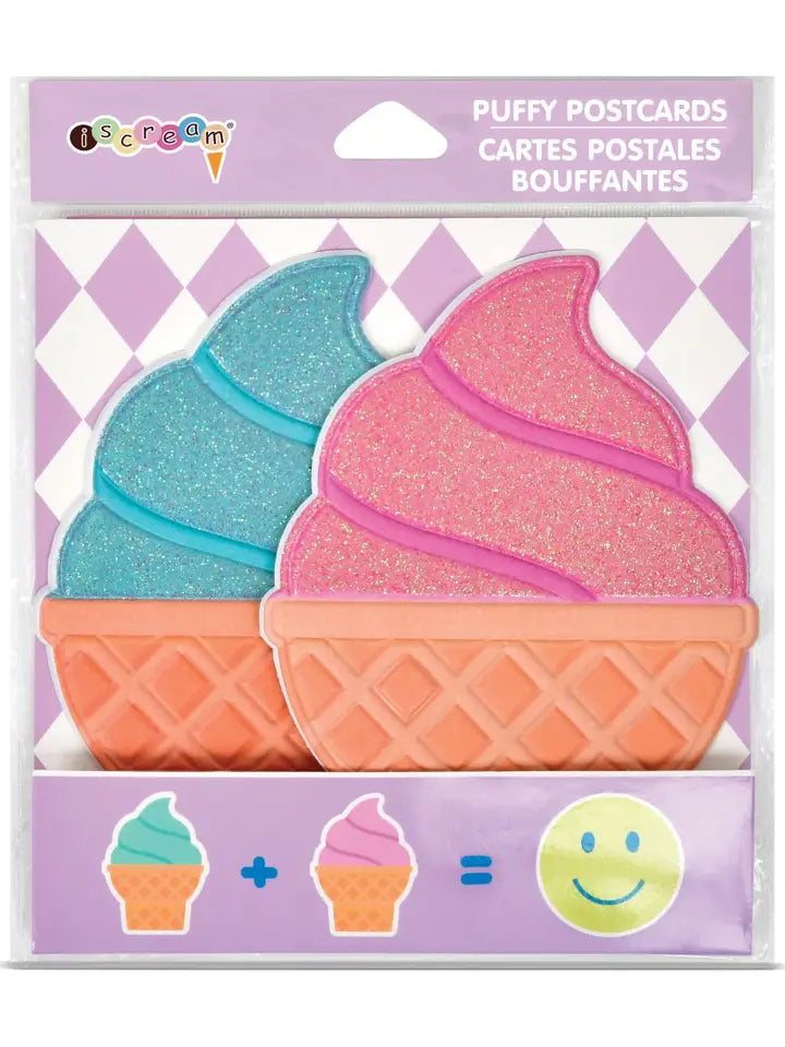 ice cream puffy postcards