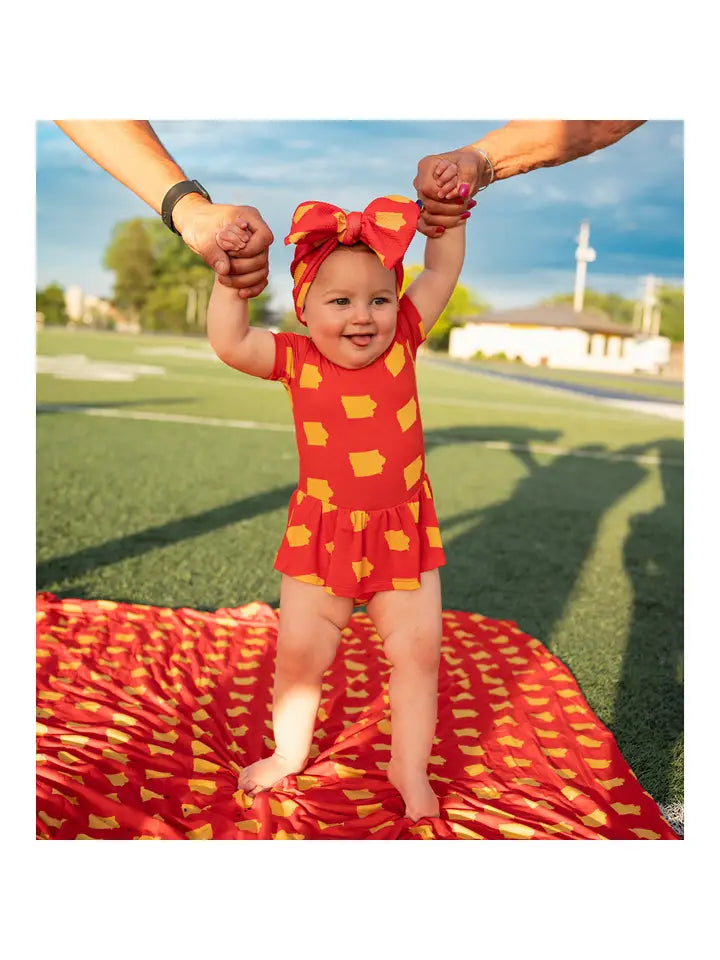 tutu onesie iowa cardinal and gold