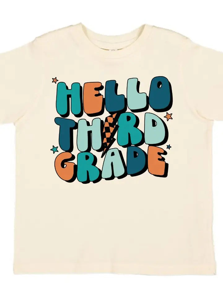 hello third grade short sleeve tee