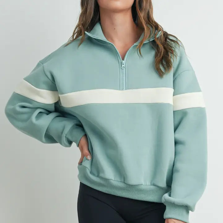 save/ivory two toned sweatshirt