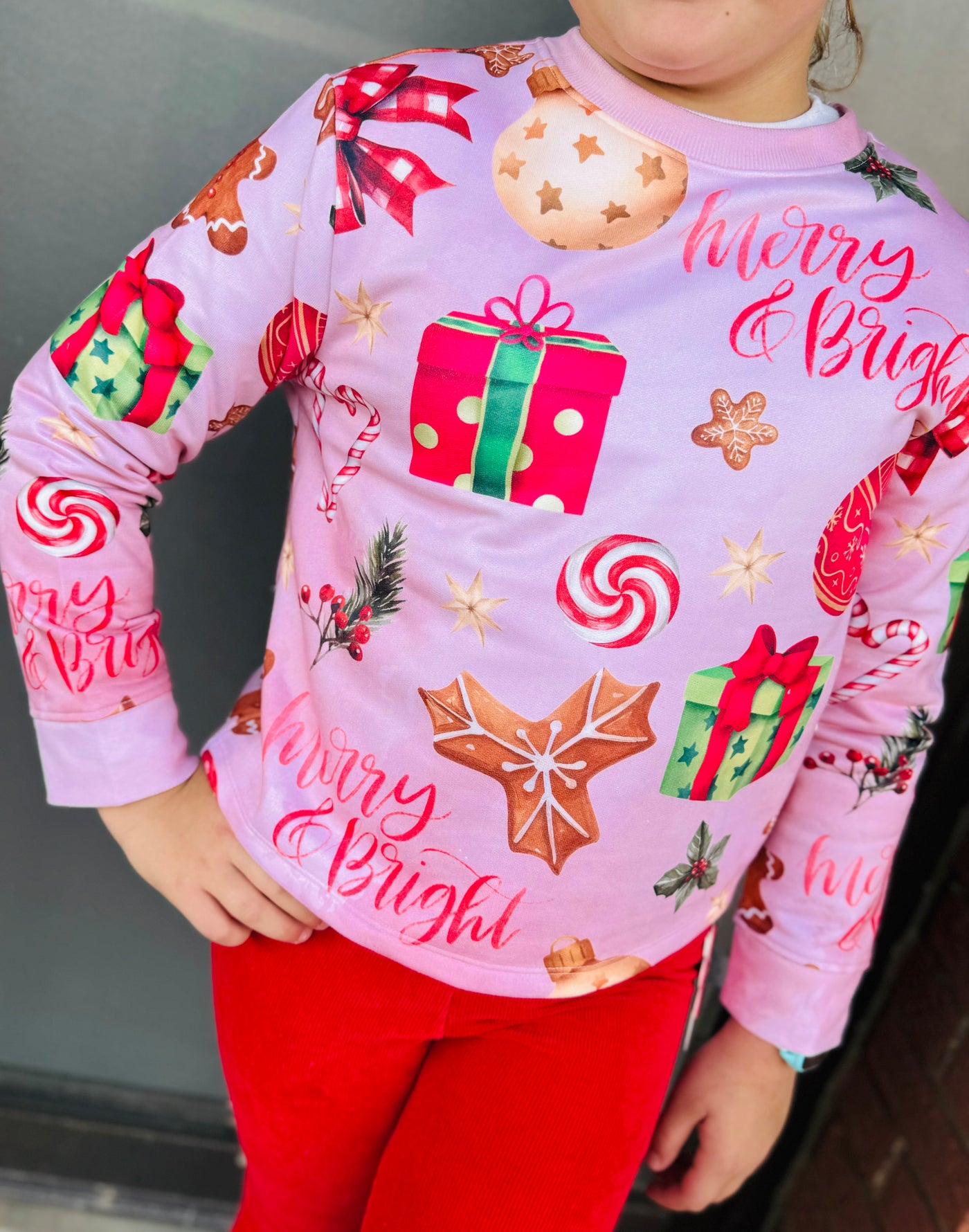 merry & bright holiday icon sweatshirt