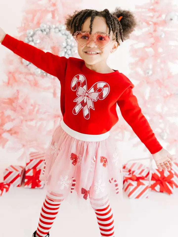 candy cane patch Christmas sweatshirt