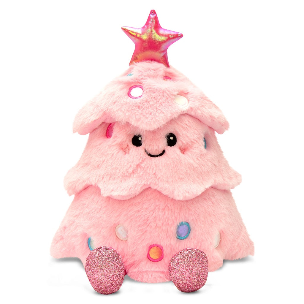 glitter pink Christmas tree plush