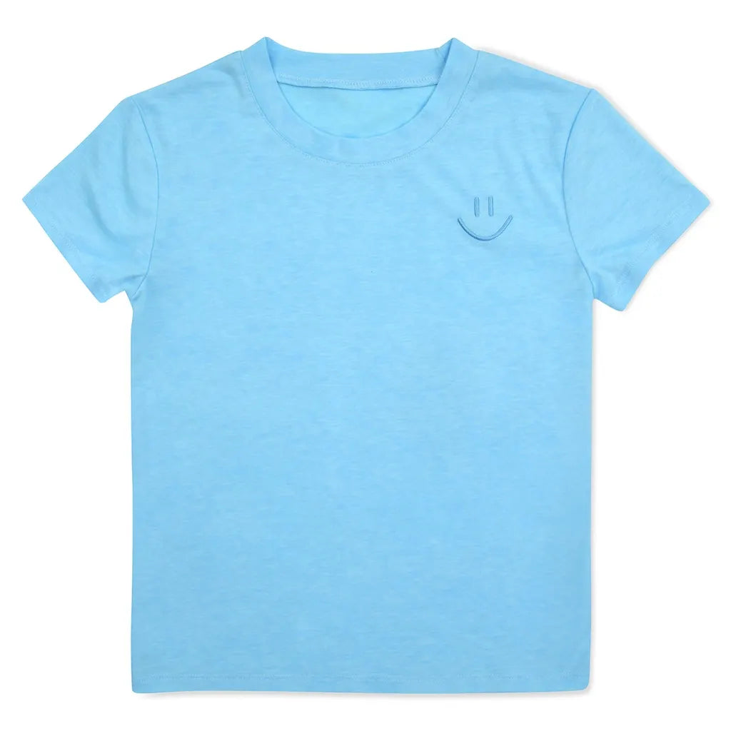 blue smile tshirt