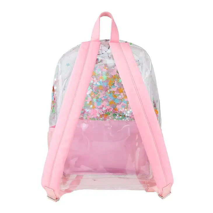 flower shop confetti clear backpack