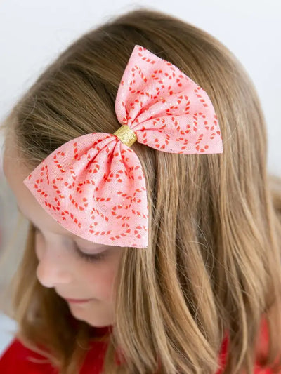 candy cane Christmas bow clip