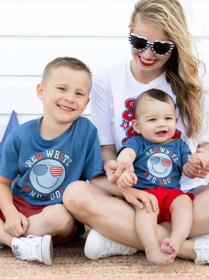 red, white, and cool patriotic tee