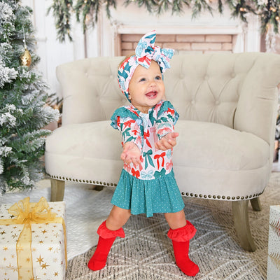 belle bows tutu christmas bamboo dress onesie