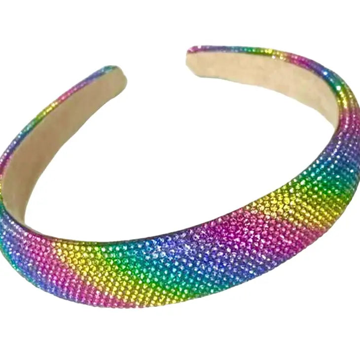 rainbow crystal headband