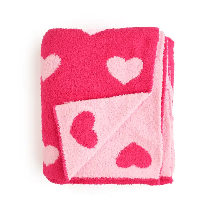 gigi and max pink heart plush blanket