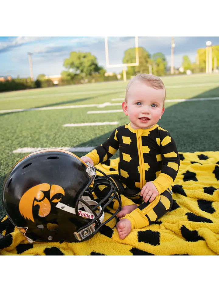 pajama sleepies iowa black and gold