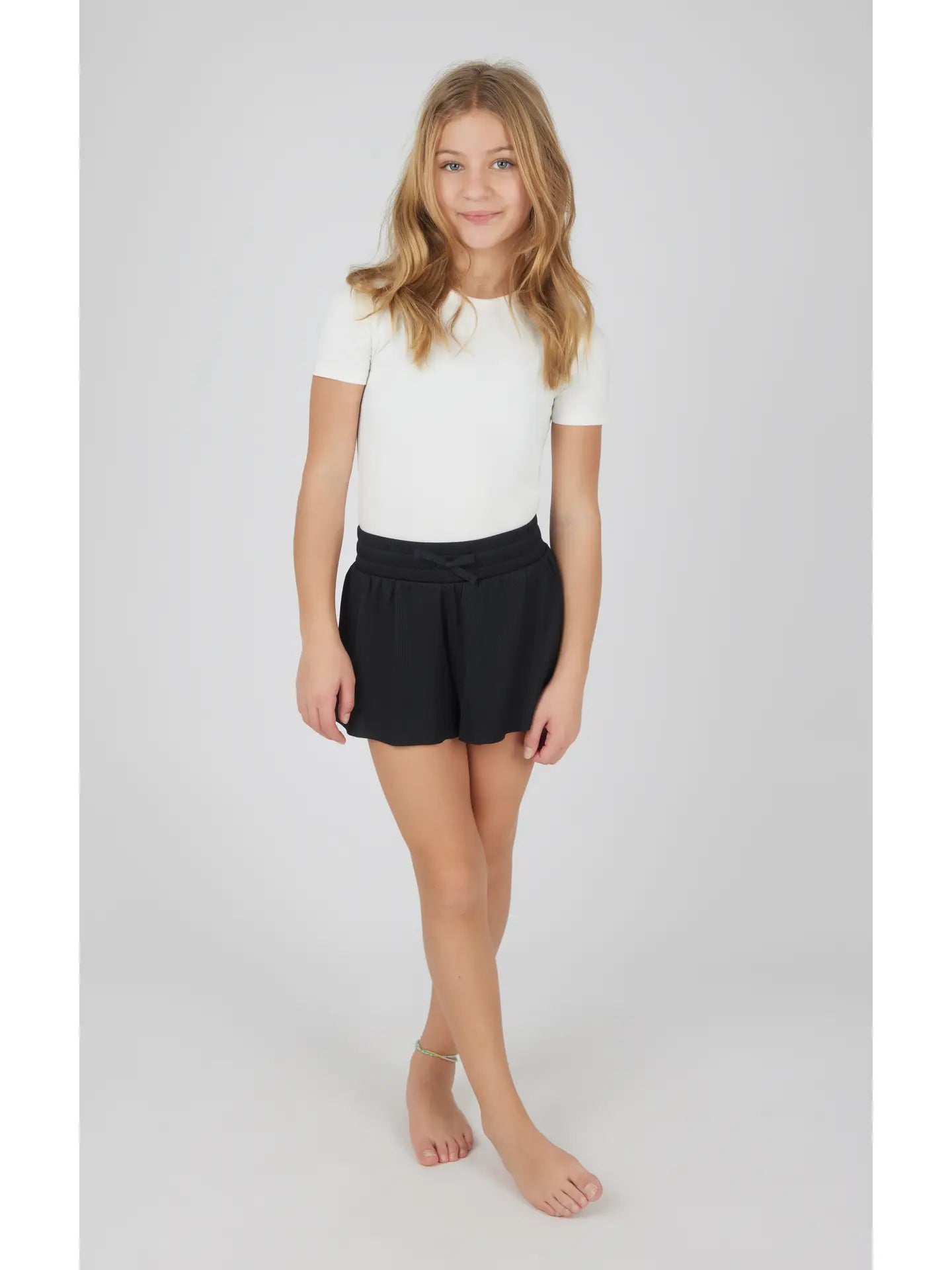 tween girl black ribbed flutter short – Sugar-N-Spice Children's and ...