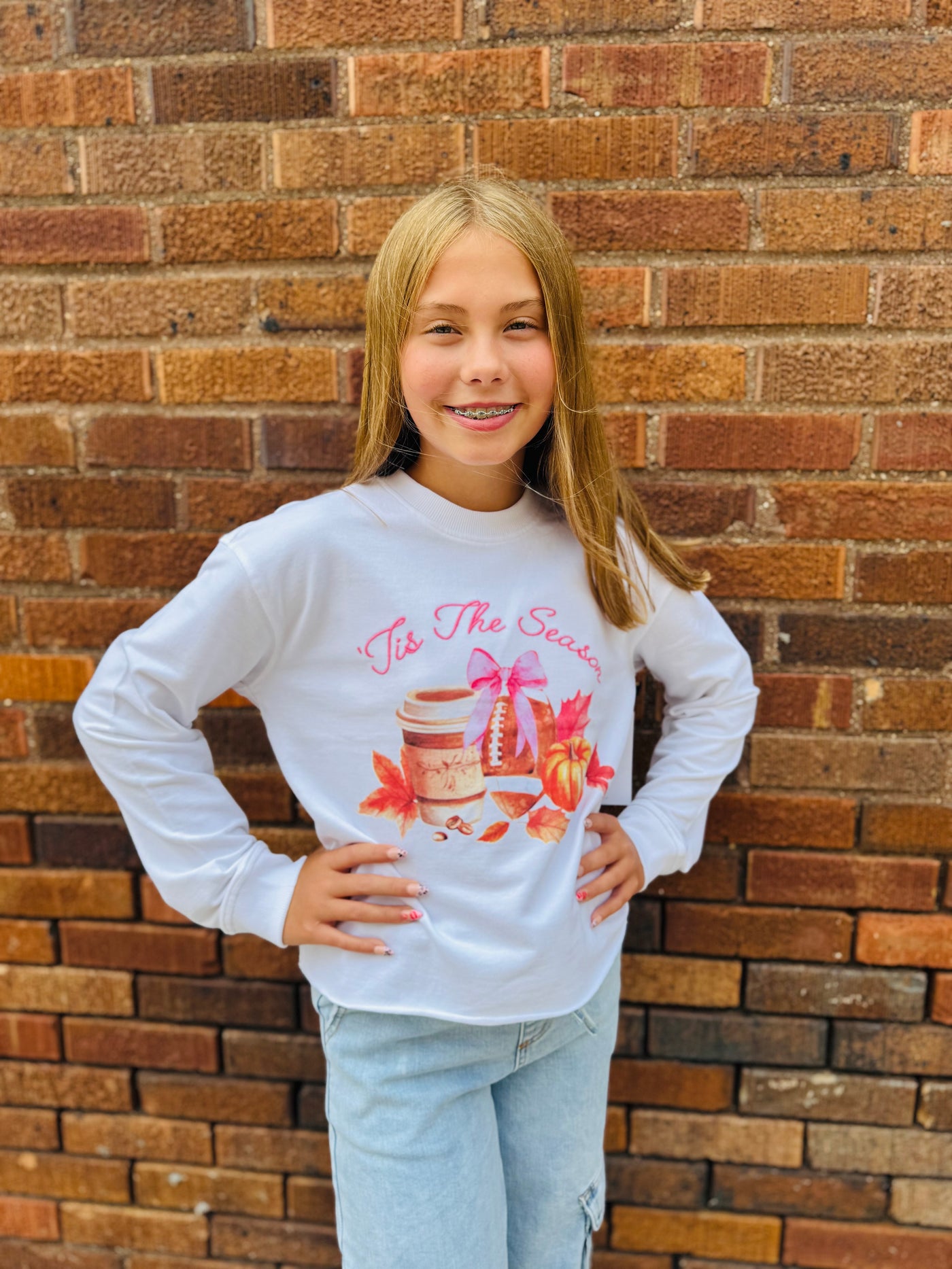 fall tis the season embroidered sweatshirt