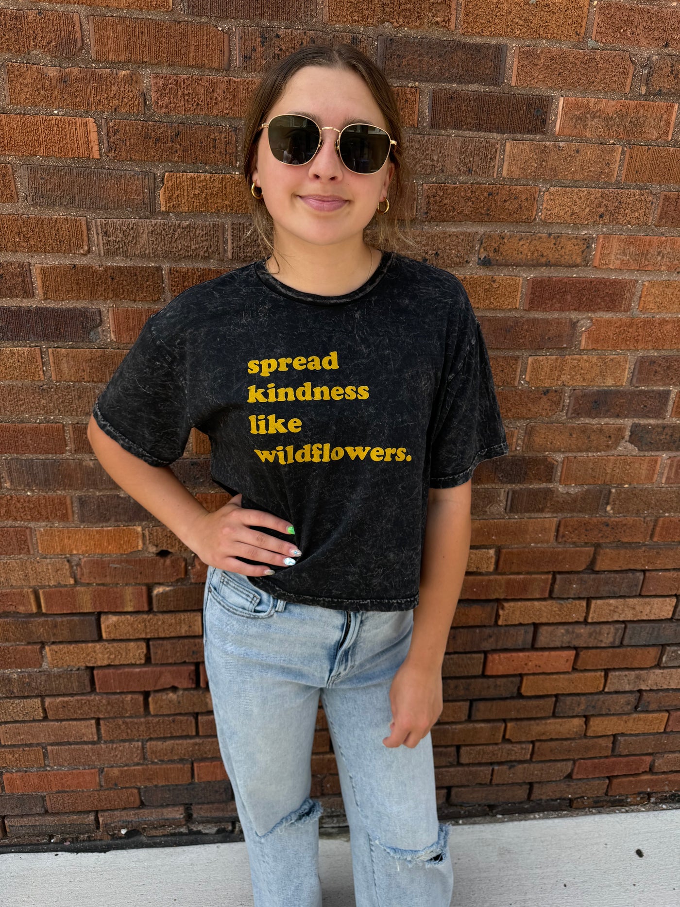 spread kindness crop tshirt