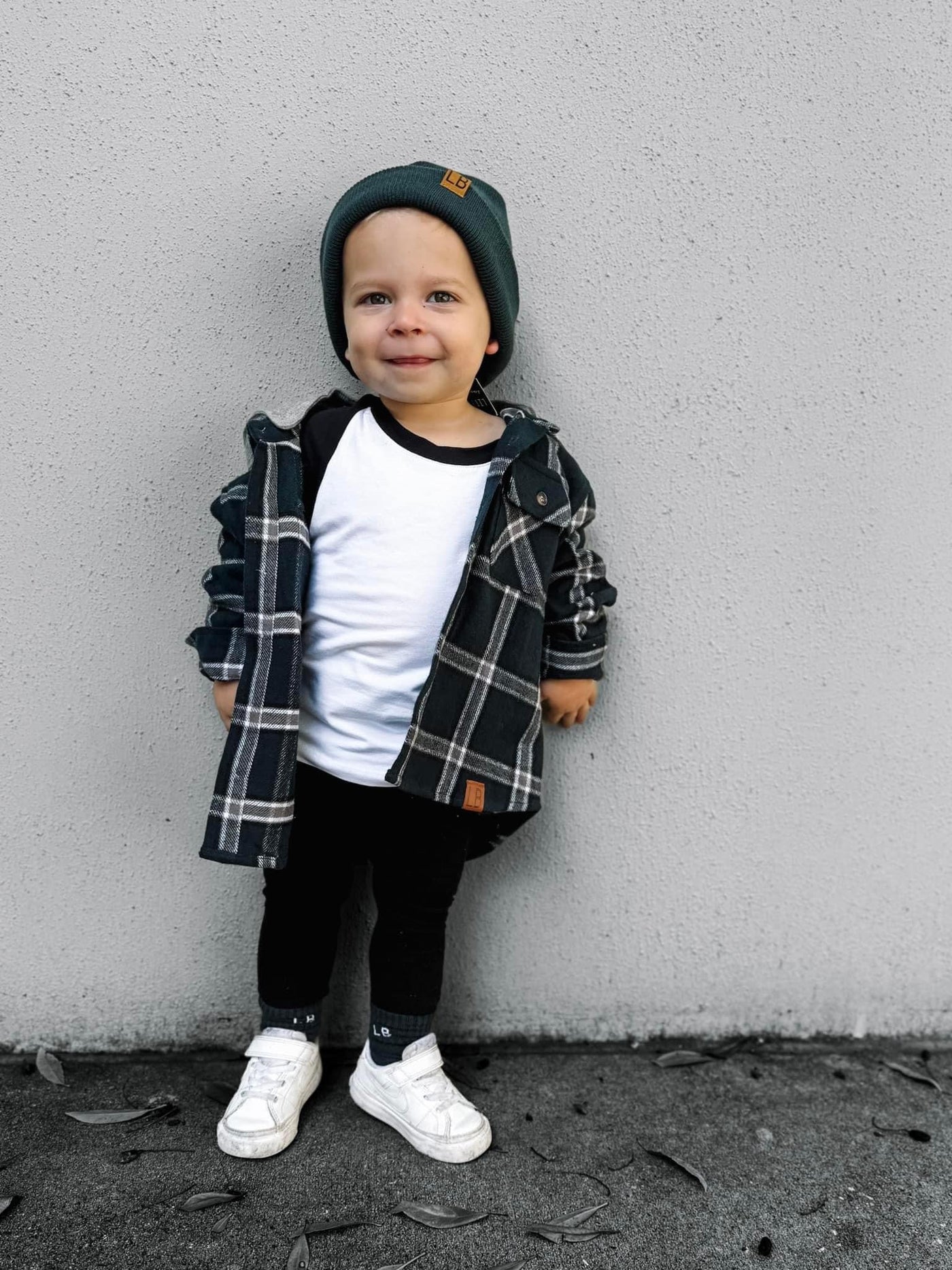 little bipsy hooded flannel - night fall