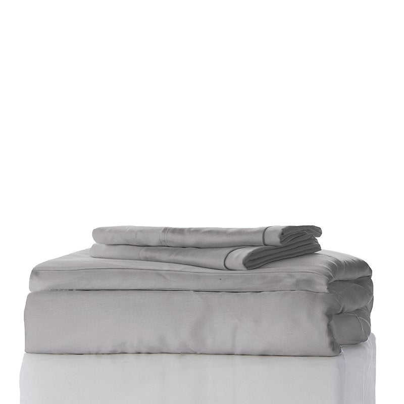Feather solid woven bamboo sheet set
