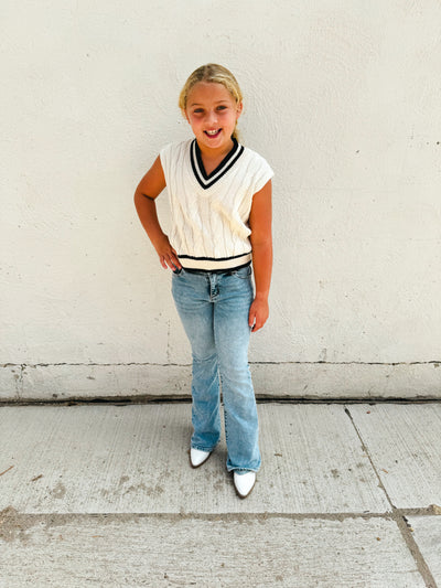 girls basic 5 pocket flare jean