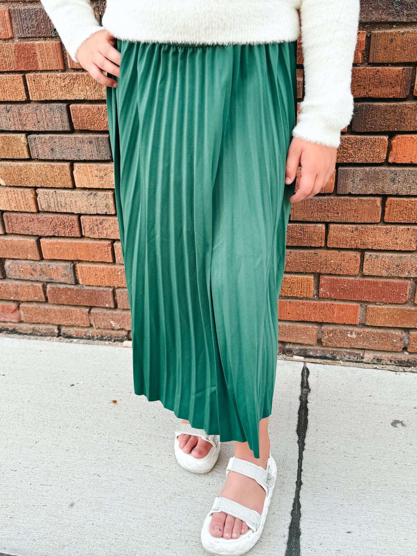 tween full of charm pleated midi skirt