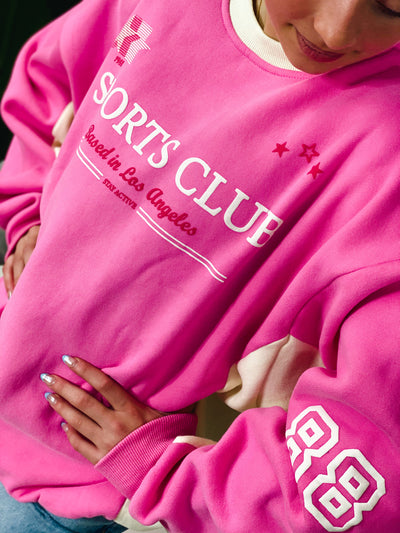 pink/cream sports club crewneck