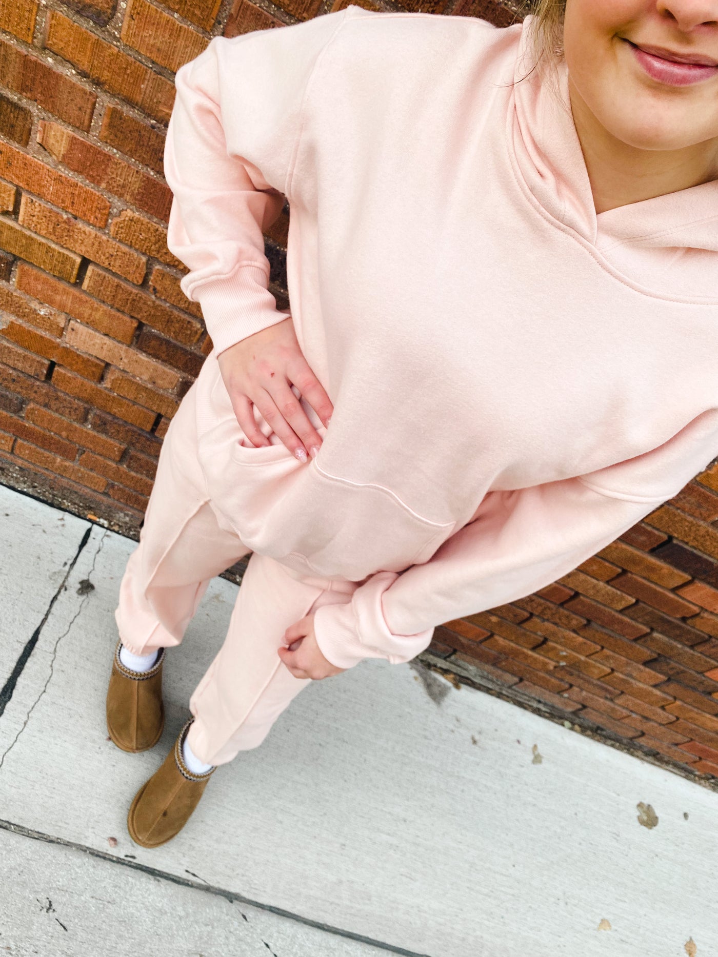 dusty pink basically yours drop shoulder hoodie
