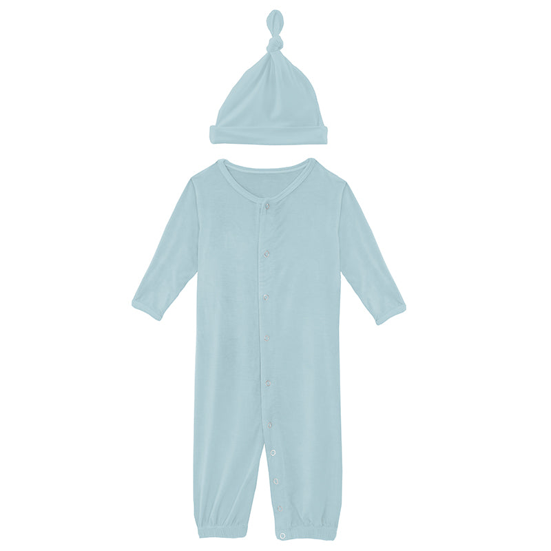 spring sky layette gown converter & knot hat set