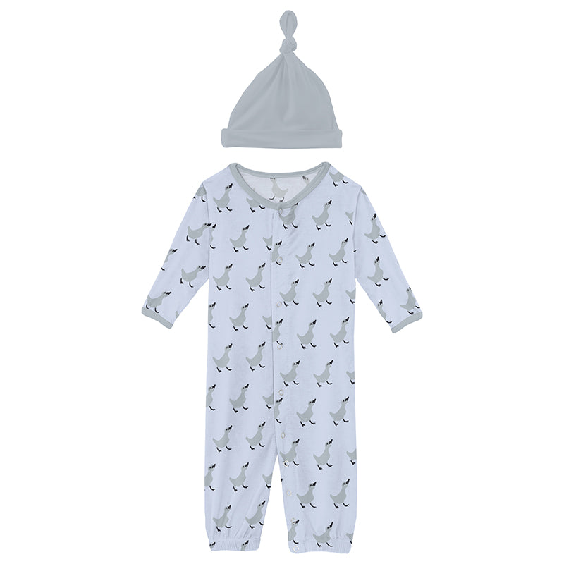 dew ugly duckling layette gown and hat set
