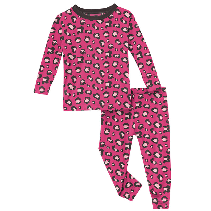 calypso cheetah print ls pajama set