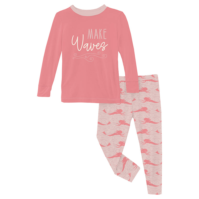baby rose mermaids graphic ls pajama set