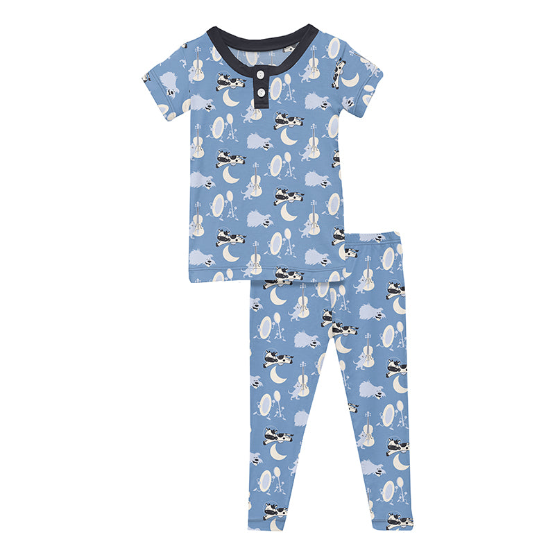 dream blue hey diddle diddle ss henley pajama set