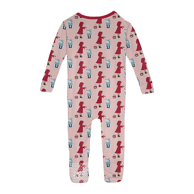 baby rose let's be friends zipper convertible footie